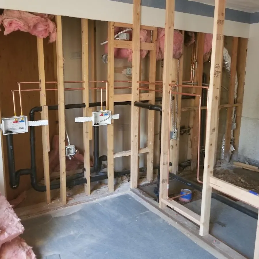 Copper pipe rough-in and plumbing installation in Noblesville